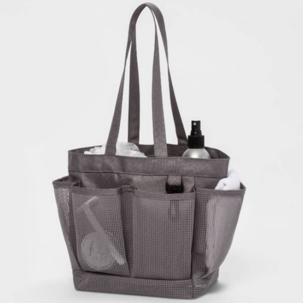 Gray Shower Caddy #1 mesh caddy for the beach, pool, gym, dorm, hostel, camp, et